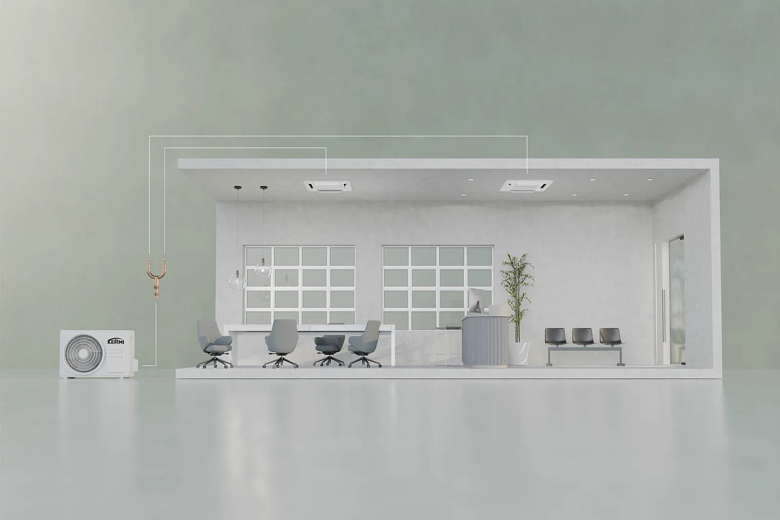 Schemazeichnung Light Commercial Split System