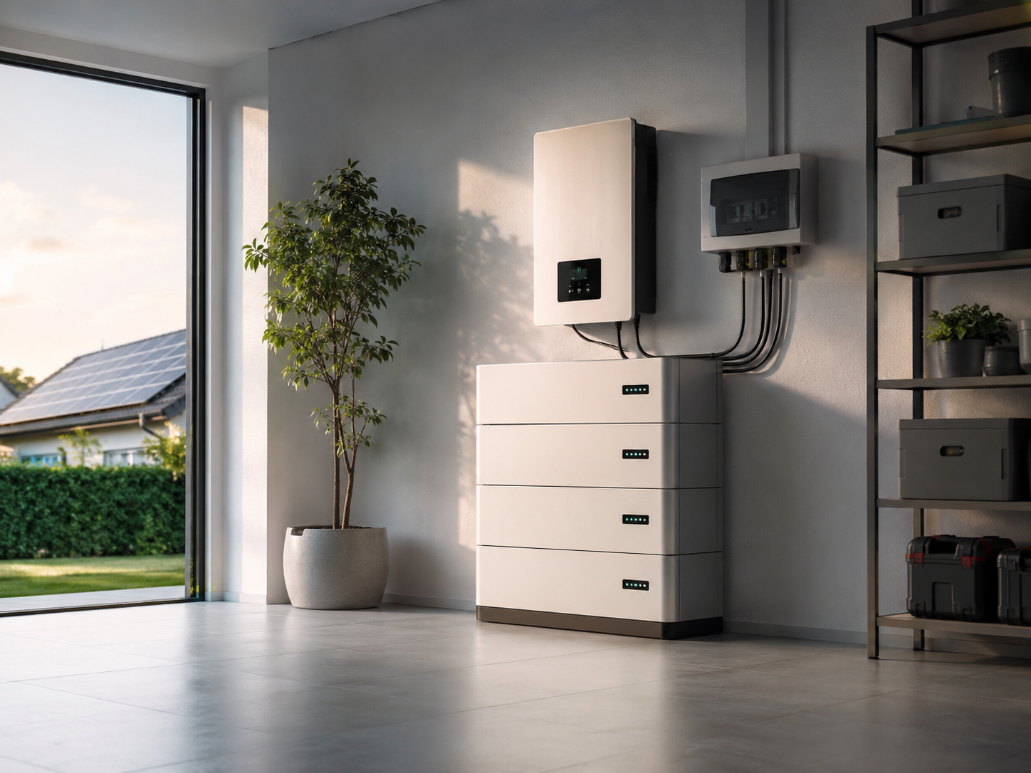 Moderne Energieinstallation im Sonnenlicht