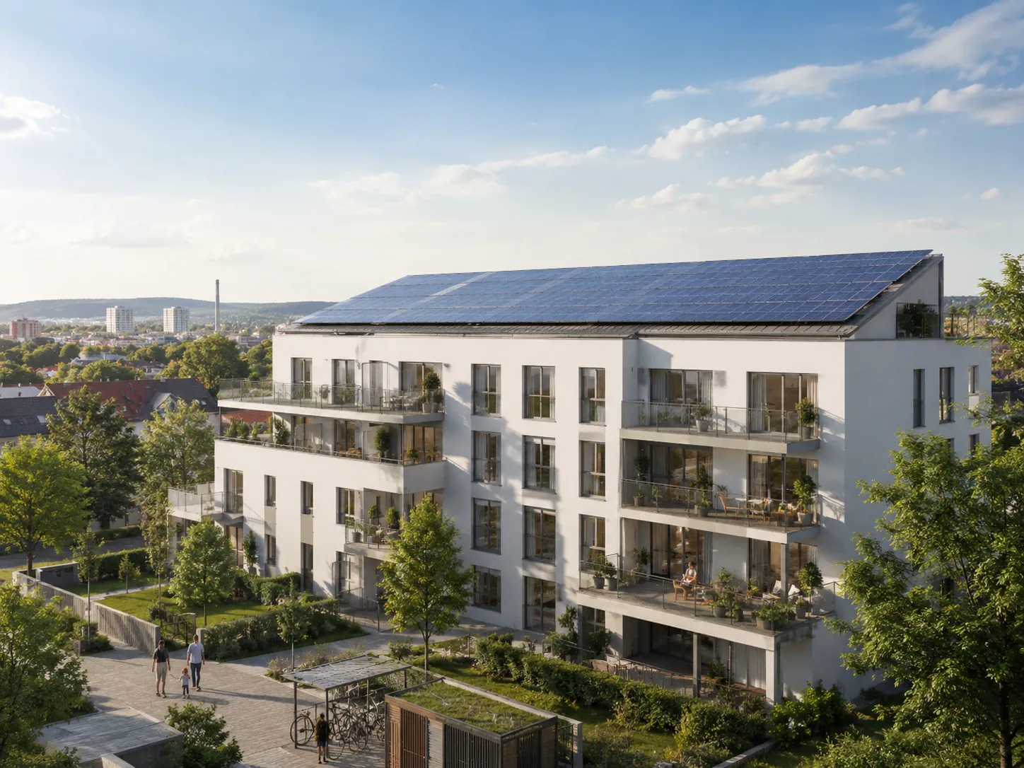 Moderne Wohnanlage im Sonnenlicht