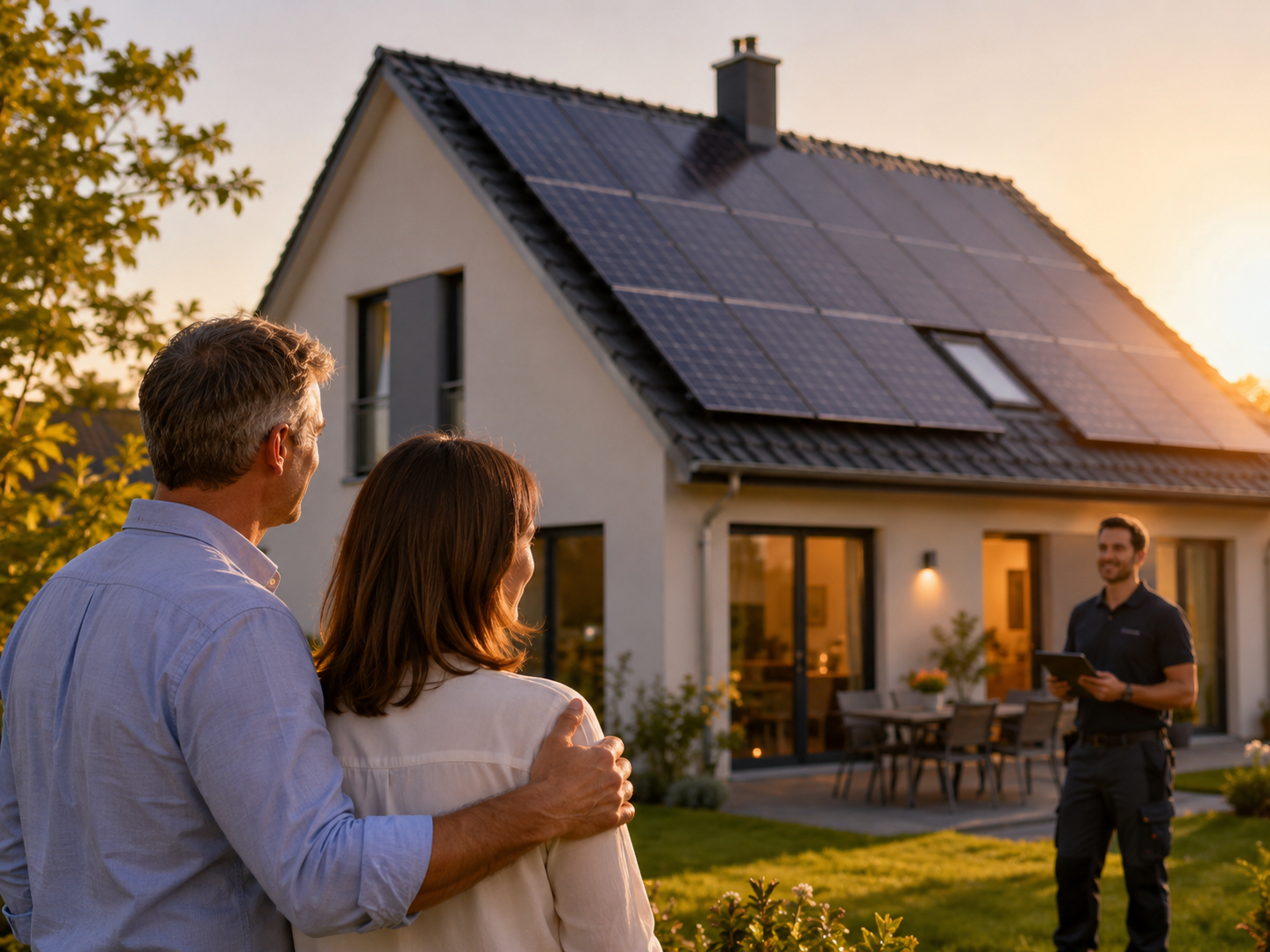 Neue Solarinstallation im Sonnenlicht